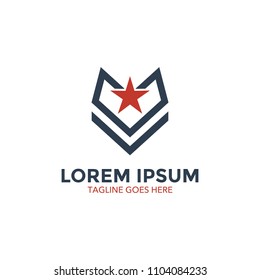 unique military logo vector illustration design. icon