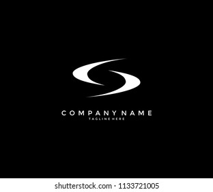 Unique Minimal Abstract Swoosh Shape Logo