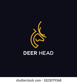 Unique Minimal deer head logo design.