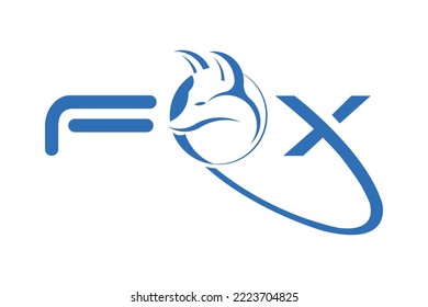 unique minimal  fox logo design 
