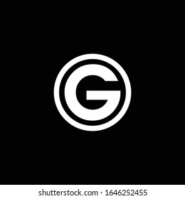 Unique minimal geometric patterned G initial based letter icon logo