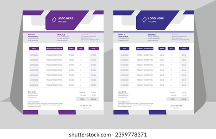 Unique and Minimal Invoice Design