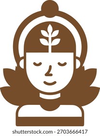 Icono único y mínimo de la cabeza de Mindfulness