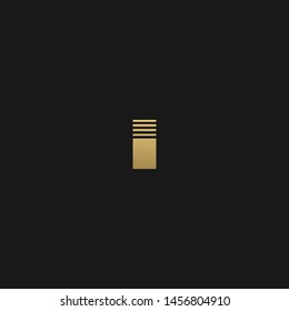 Unique minimal and sliced I initial based logo
