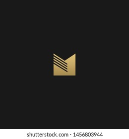 Unique minimal and sliced M initial based logo
