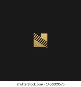 Unique minimal and sliced N initial based logo