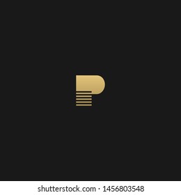 Unique minimal and sliced P initial based logo