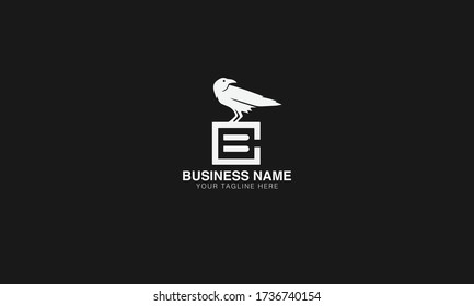 Unique Minimal Style. cb crow initial based  icon logo.
