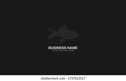 Unique Minimal Style finger print style fish  icon logo.
