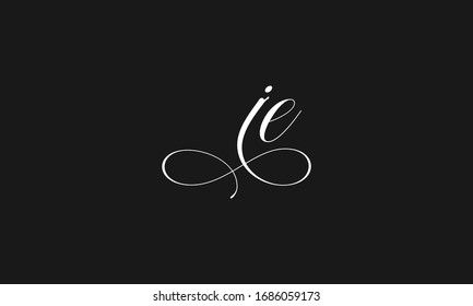 IE Unique Minimal Style golden and black colour initial based logo design vector illustration
