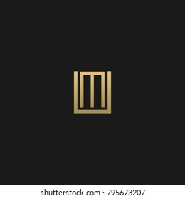 Unique Minimal Style golden and black color initial based UM logo