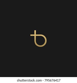 Unique Minimal Style golden and black color initial based TB logo
