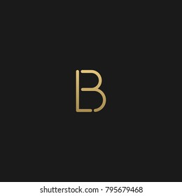 Unique Minimal Style golden and black color initial based LB logo