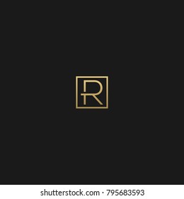 Unique Minimal Style golden and black color initial based logo