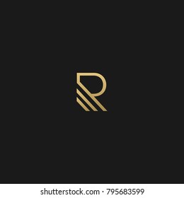 Unique Minimal Style golden and black color initial based logo