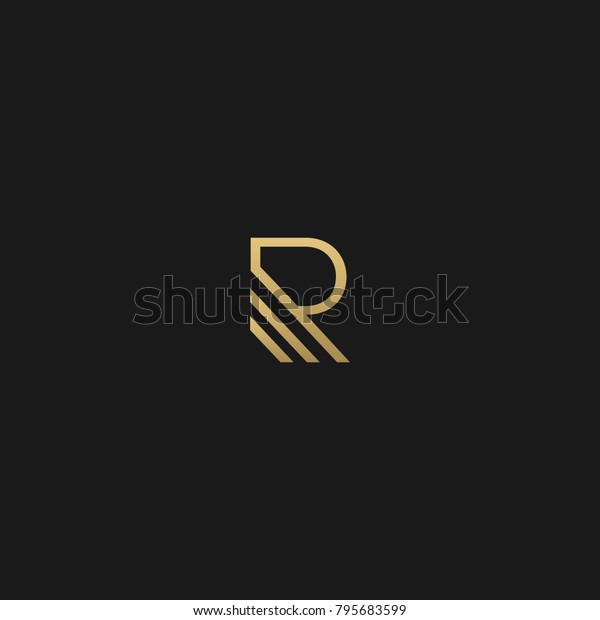 Unique Minimal Style golden and black color initial\
based logo
