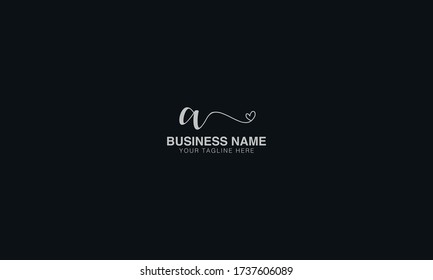 Unique Minimal Style heart and a initial based letter icon logo
