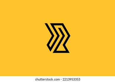 Unique Minimal Style initial based letter R logo with black color.