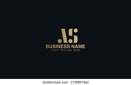 Unique Minimal Style  AS initial letter based simple icon logo.