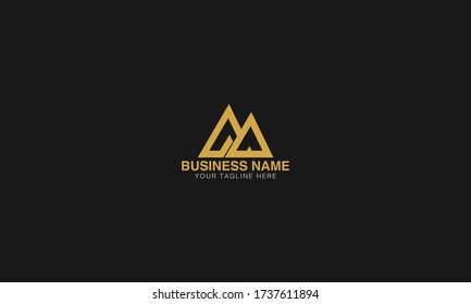 Unique Minimal Style m triangle mountian  icon logo.
