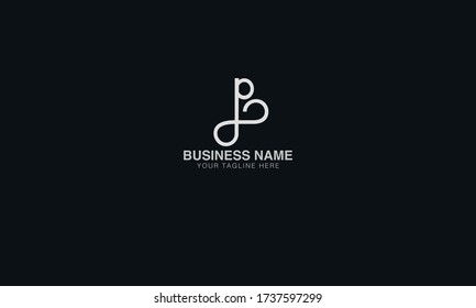 Unique Minimal Style p infinity initial based letter icon logo.