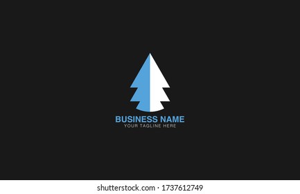 Unique Minimal Style pine tree christmas icon logo.

