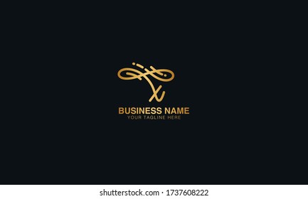 Unique Minimal Style x  initial based letter icon logo.