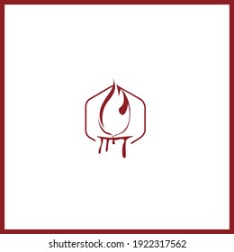 Unique Minimalist Candle Icon Or Logo