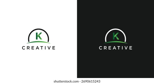 Unique minimalist initial logo design, vector