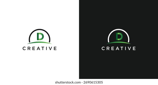 Unique minimalist initial logo design, vector