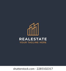 Unique Minimalist line art real estate logo| Modern home real estate logo design | Flat Vector Logo Design Template Element for Realestate Construction Architecture 