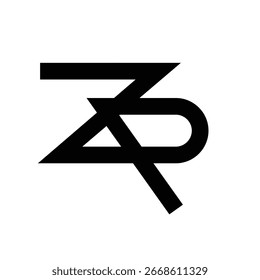 Concepto de logotipo minimalista único con letras ZR con líneas limpias, adecuado para varias aplicaciones de marca comerciales y personales. Diseño de símbolo moderno con forma creativa para la identidad de la empresa.