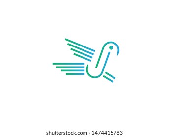 The unique minimalist modern creative flying pigeon logo