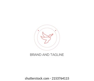 The unique minimalist modern creative flying pigeon logo