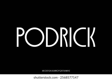 Unique minimalist sans serif art deco style alphabet display font vector