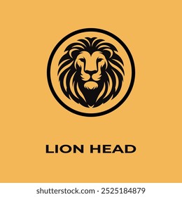 Unique, minimalist, simple colored lion or lion head logo illustration