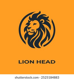 Unique, minimalist, simple colored lion or lion head logo illustration