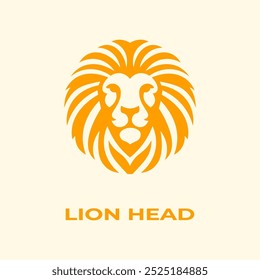 Unique, minimalist, simple colored lion or lion head logo illustration