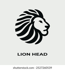 Unique, minimalist, simple colored lion or lion head logo illustration