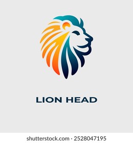 Ilustración única, minimalista, de color simple del logotipo de la cabeza del león o del león