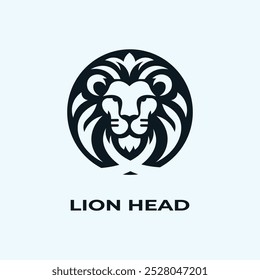 Unique, minimalist, simple colored lion or lion head logo illustration