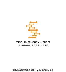 diseño de logotipo de tecnología única y minimalista, plantilla de logotipo de tecnología creativa y atractiva