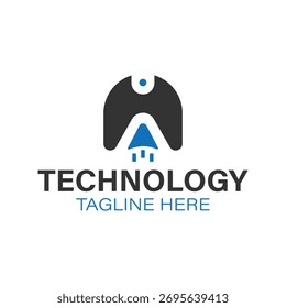 Einzigartige minimalistische Technologie Logo Design Stock Vektor.