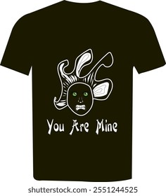 A unique and minimalist T-shirt design featuring a cute ghost illustration paired with the motivational quote 'You are mone.' This design blends fun and inspiration, making it perfect for casual wear 