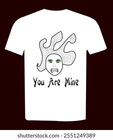 A unique and minimalist T-shirt design featuring a cute ghost illustration paired with the motivational quote 'You are mone.' This design blends fun and inspiration, making it perfect for casual wear 