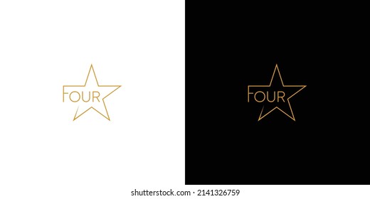 Unique and modern 4 star logo design