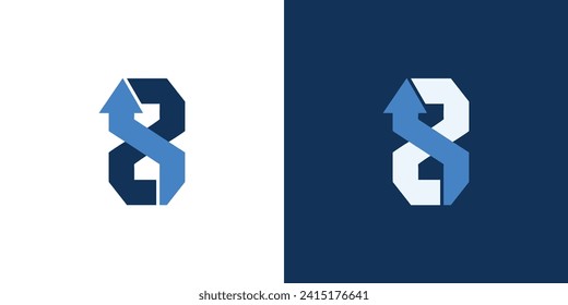 Diseño de logotipo 8 Up único y moderno