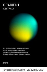 Unique modern A4 abstract. Gradient element. Perfect for flyer, magazine, cover. Light blue and yellow gradient.