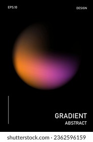 Unique modern A4 abstract. Gradient element. Perfect for flyer, magazine, cover. Orange and purple gradients.