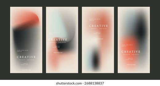 Exclusivo moderno A4 abstrato gradiente vetor tendência para capa, modelo de marketing, cartaz de negócios, Abstrato gradiente de cor, fundo borrado moderno, e filme textura grão